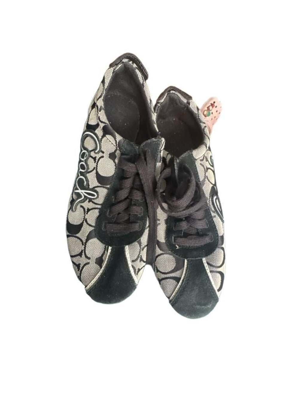 Coach Devin Black Suede Canvas Signature Sneakers